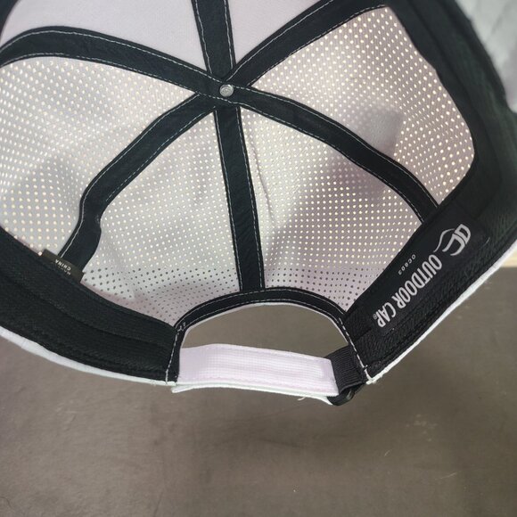 Outdoor Cap Hat Snap Back White Breathable Mesh Wicking Embroidered Dog Logo - Picture 7 of 10